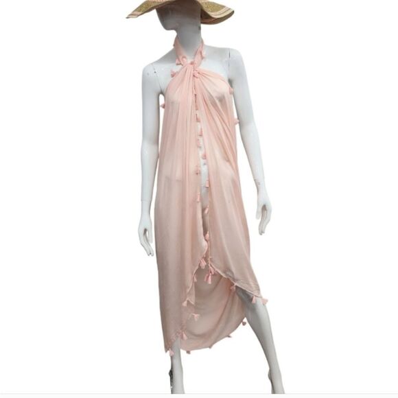 Quagga Summer Beach Hat and Tassel scarf sarong Dress NWT - Picture 6 of 11